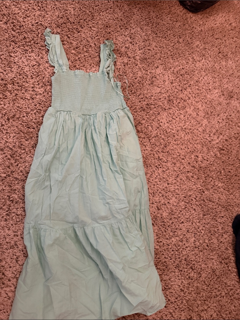 Light Blue Maxi Sundress with Ruffle Straps